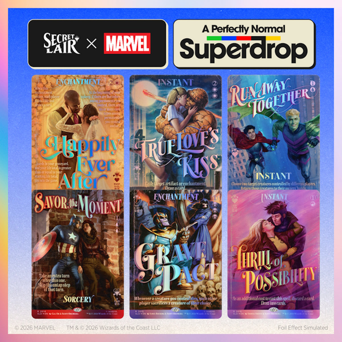 Magic: The Gathering TCG: Secret Lair x Marvel: True Believers in Love Foil Edition
