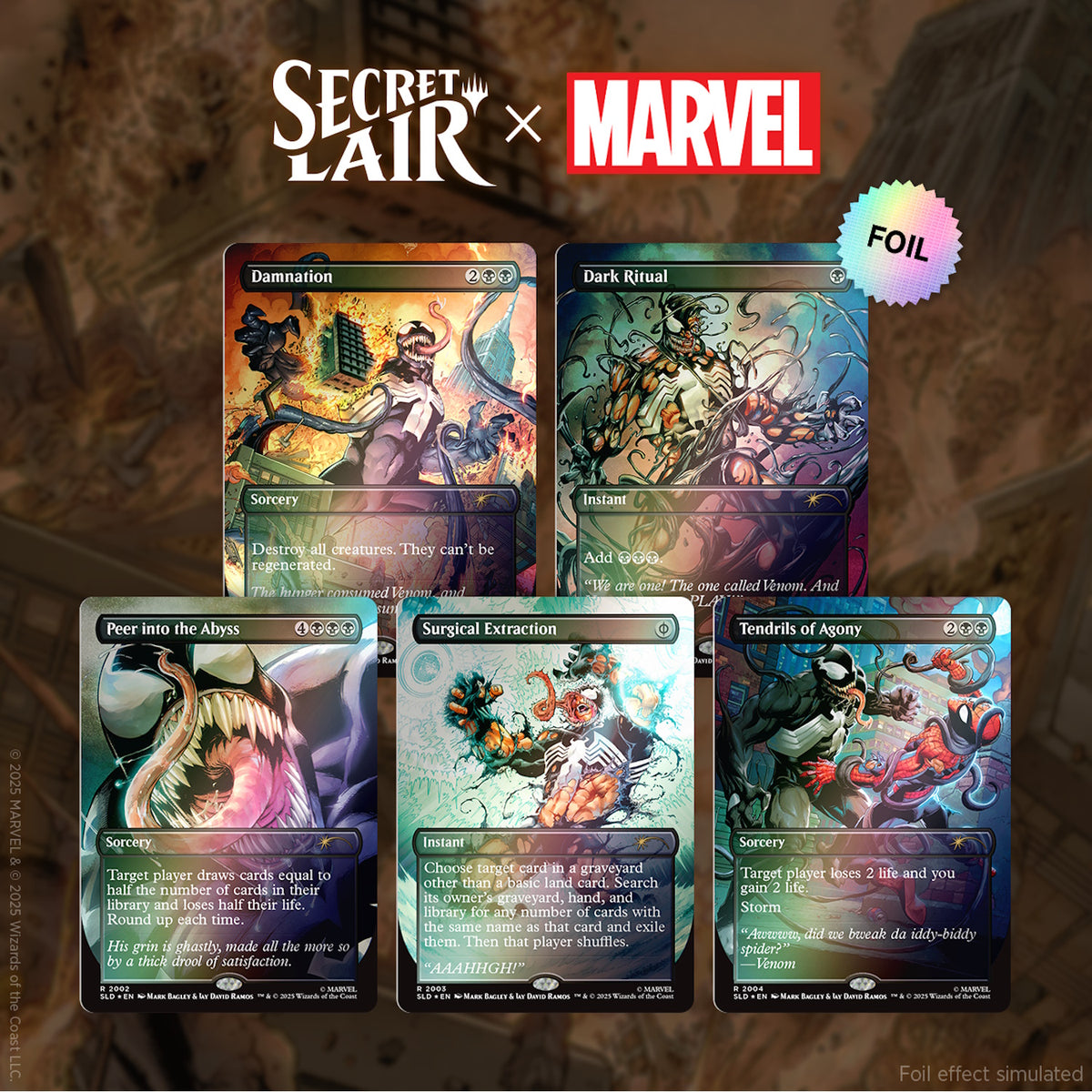 Magic: The Gathering TCG: Secret Lair x Marvel's Spider-Man - Venom Unleashed - Colors - Foil Card Game Wizards of the Coast