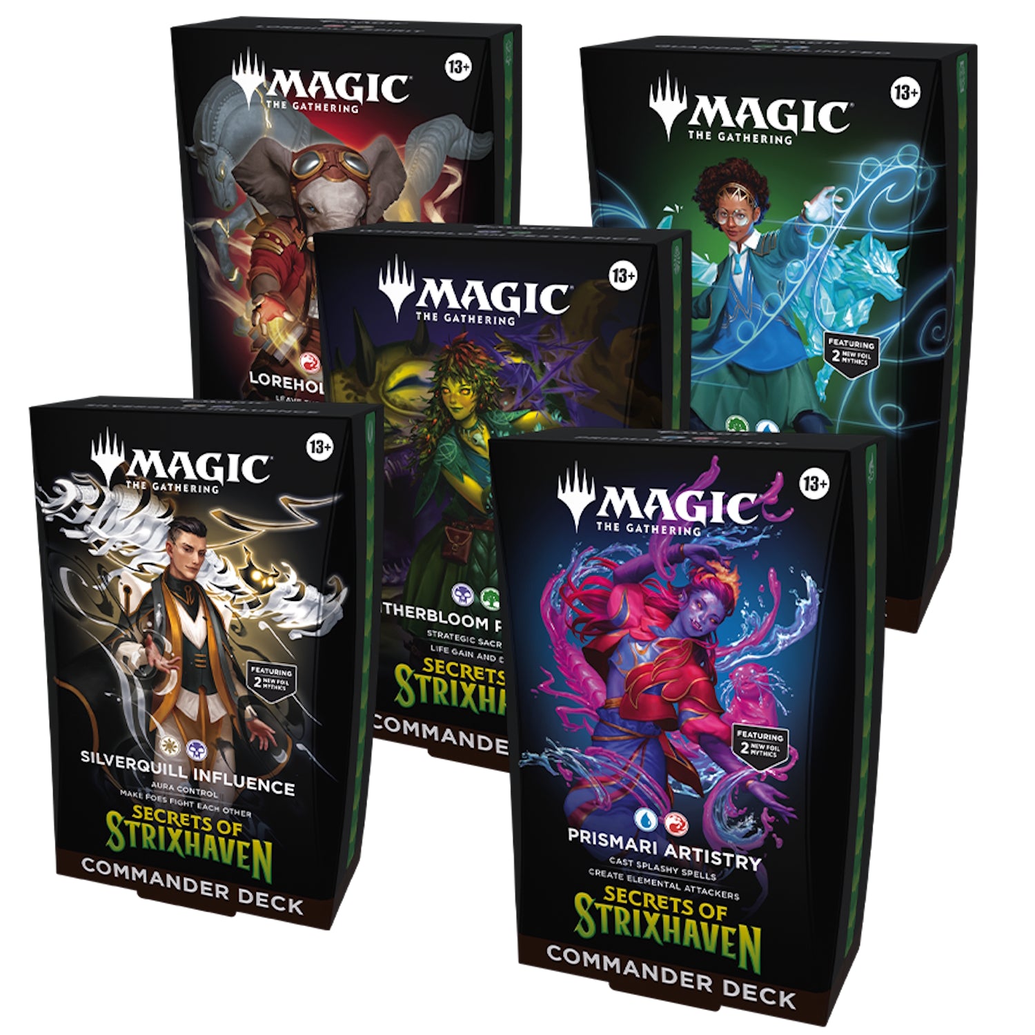 Magic: The Gathering TCG: Secrets of Strixhaven Commander Decks - Set of 5 Card Game Wizards of the Coast