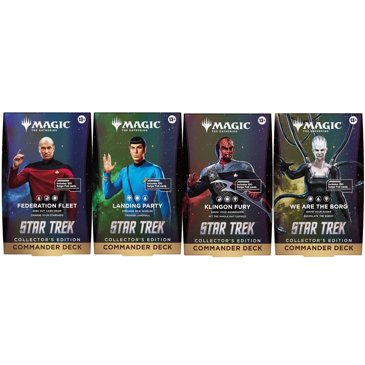 Magic: The Gathering TCG: Star Trek Collectors Commander Deck Bundle - Set of 4 Card Game Wizards of the Coast