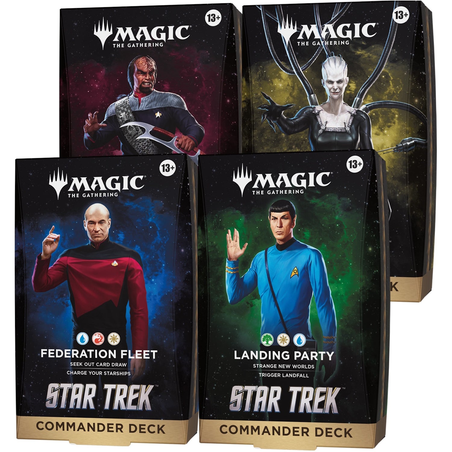 Magic: The Gathering TCG: Star Trek Commander Deck Bundle - Set of 4 Card Game Wizards of the Coast