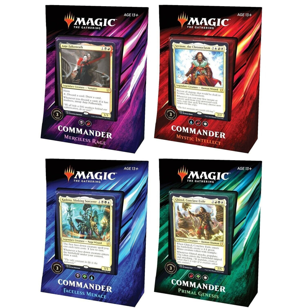 Magic: The Gathering TCG: Commander 2019 - Set of 4 Card Game Wizards of the Coast