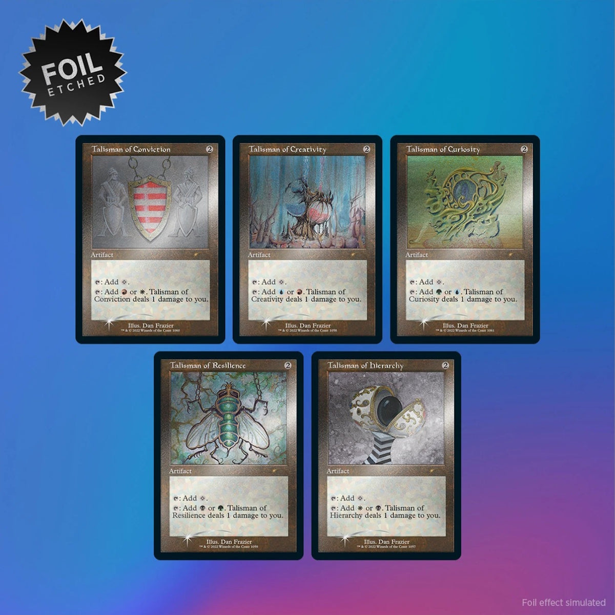 Magic: The Gathering TCG: Secret Lair Dan Frazier Is Back Again The Enemy Talismans - Foil Etched Card Game Wizards of the Coast