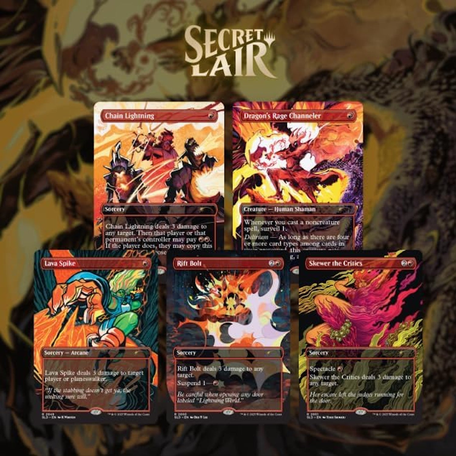 Magic: The Gathering TCG: Secret Lair Everything is on Fire Card Game Wizards of the Coast