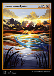 Magic: The Gathering TCG: Secret Lair PixelSnowLands.jpg - Etched Foil Card Game Wizards of the Coast