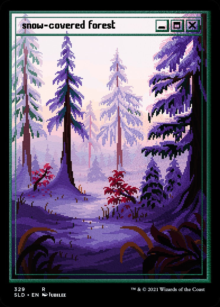 Magic: The Gathering TCG: Secret Lair PixelSnowLands.jpg - Etched Foil Card Game Wizards of the Coast
