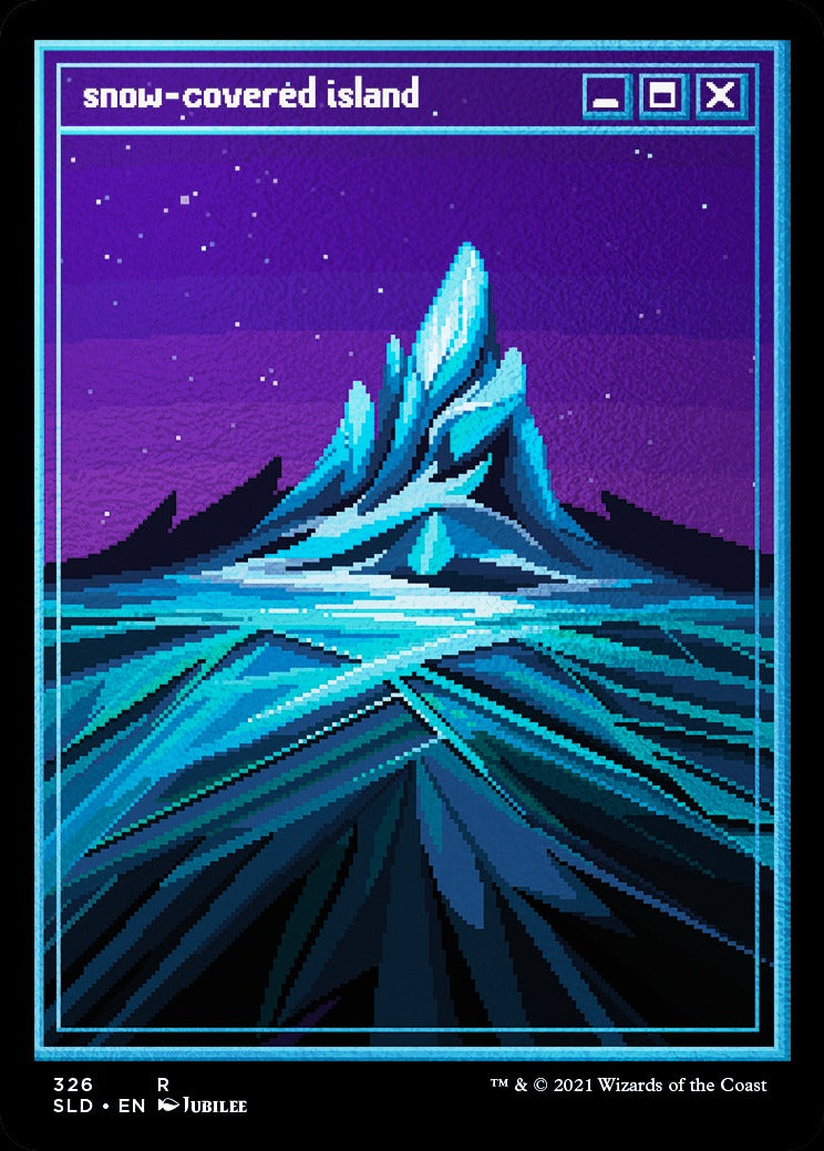 Magic: The Gathering TCG: Secret Lair PixelSnowLands.jpg - Etched Foil Card Game Wizards of the Coast