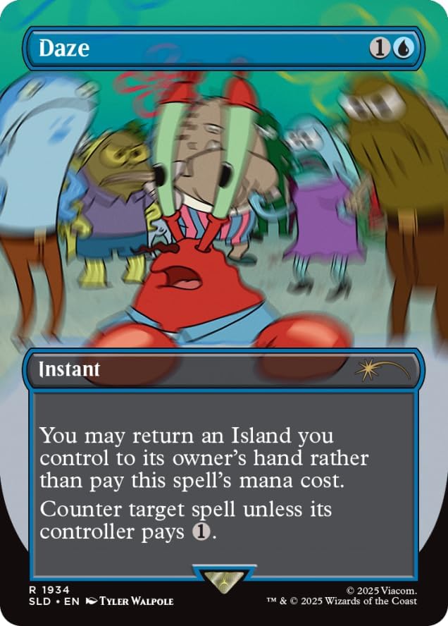 Magic: The Gathering TCG: Secret Lair - SpongeBob Squarepants - Internet Sensation - Rainbow Foil Card Game Wizards of the Coast