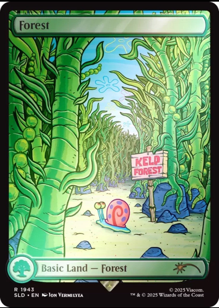 Magic: The Gathering TCG: Secret Lair - SpongeBob Squarepants - Lands Under the Sea - Rainbow Foil Card Game Wizards of the Coast