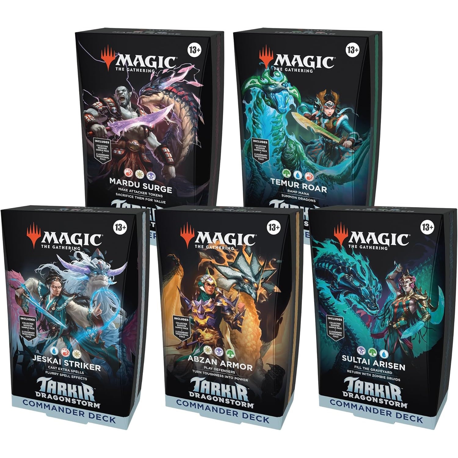 Magic: The Gathering TCG: Tarkir Dragonstorm Commander Decks - Set of 5 Decks Card Game Wizards of the Coast