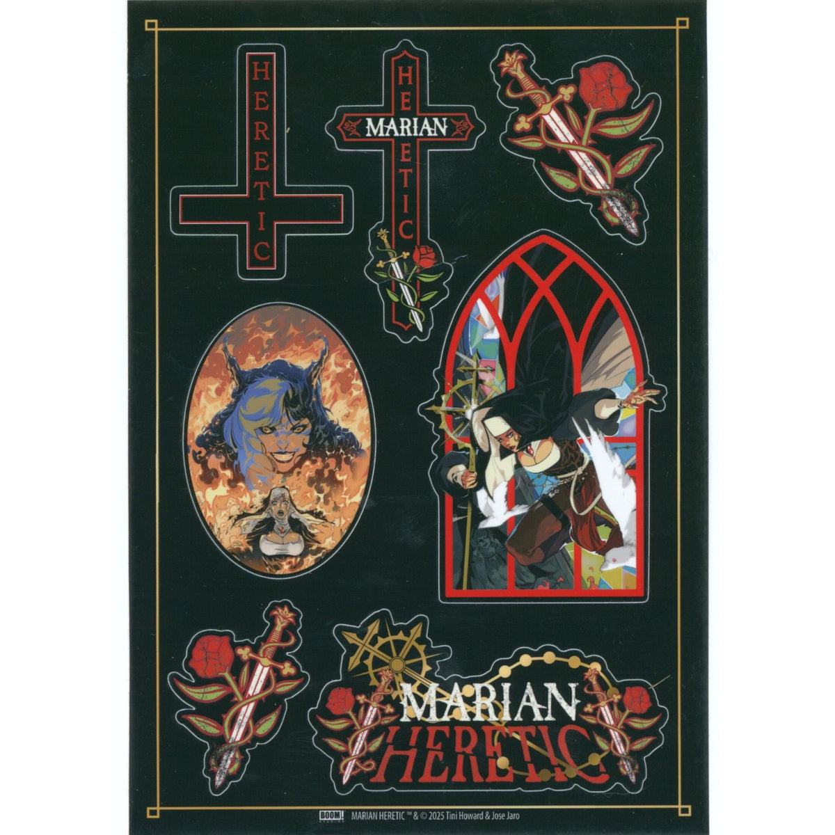Marian Heretic Sticker Sheet: [NYCC Exclusive] 2025 Comics Boom Studios