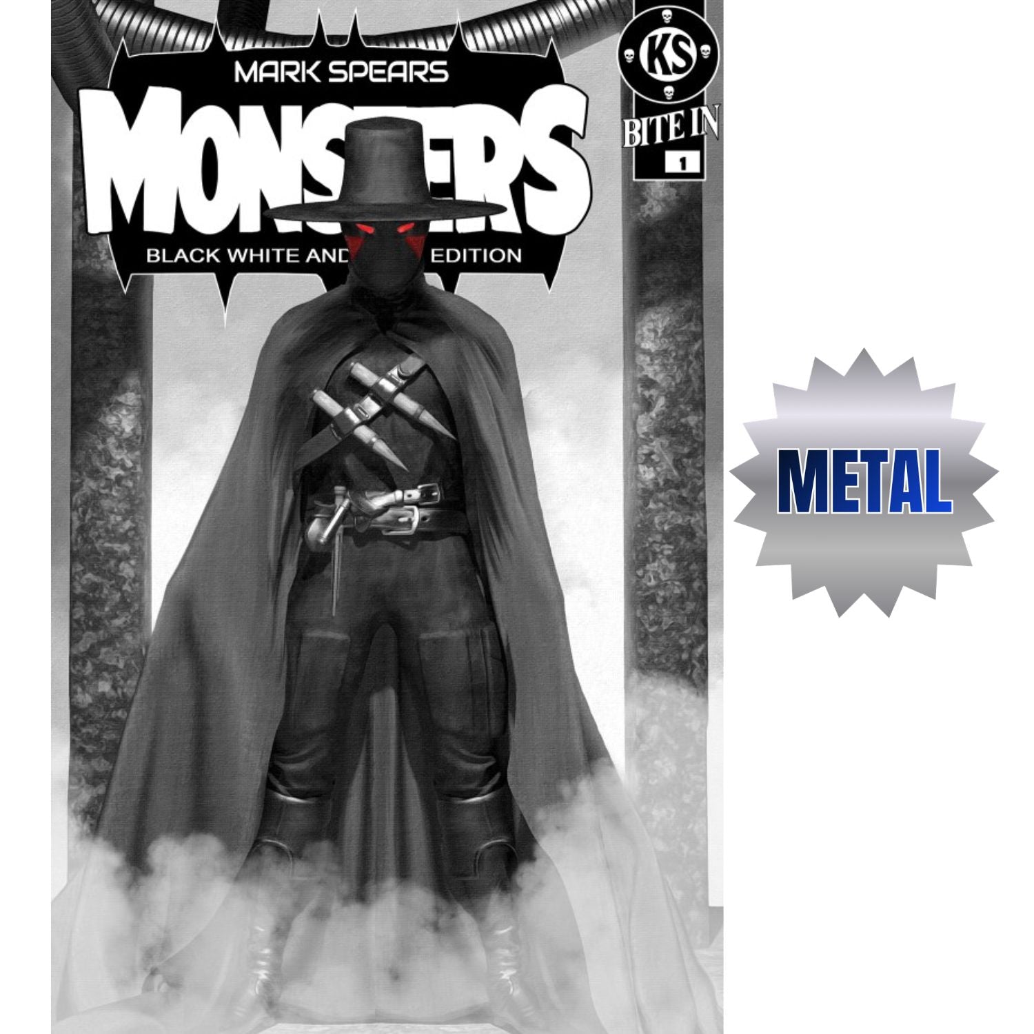 Mark Spears Monsters Black White & Dead Edition: #1 [Mark Spears Metal CVR F - 1:100] 2026 Comics Keenspot