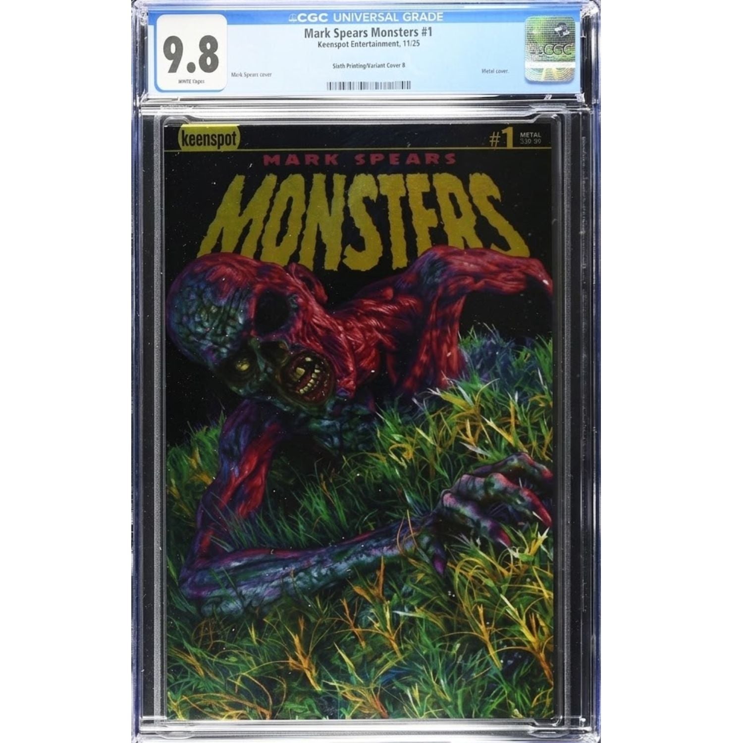 Mark Spears Monsters: #1 [Mark Spears 6th Printing CGC 9.8 Metal CVR B] 2025 Comics Keenspot
