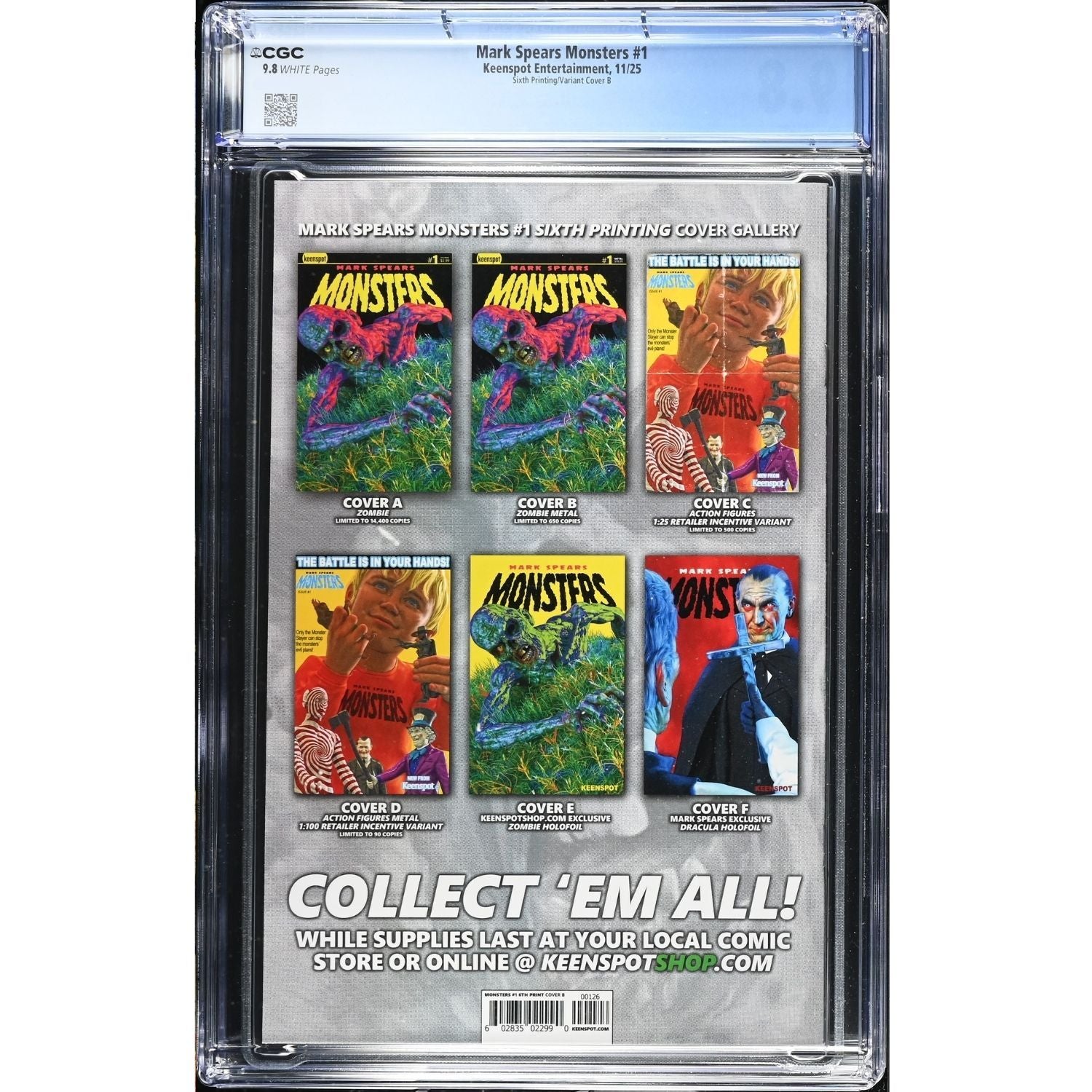 Mark Spears Monsters: #1 [Mark Spears 6th Printing CGC 9.8 Metal CVR B] 2025 Comics Keenspot