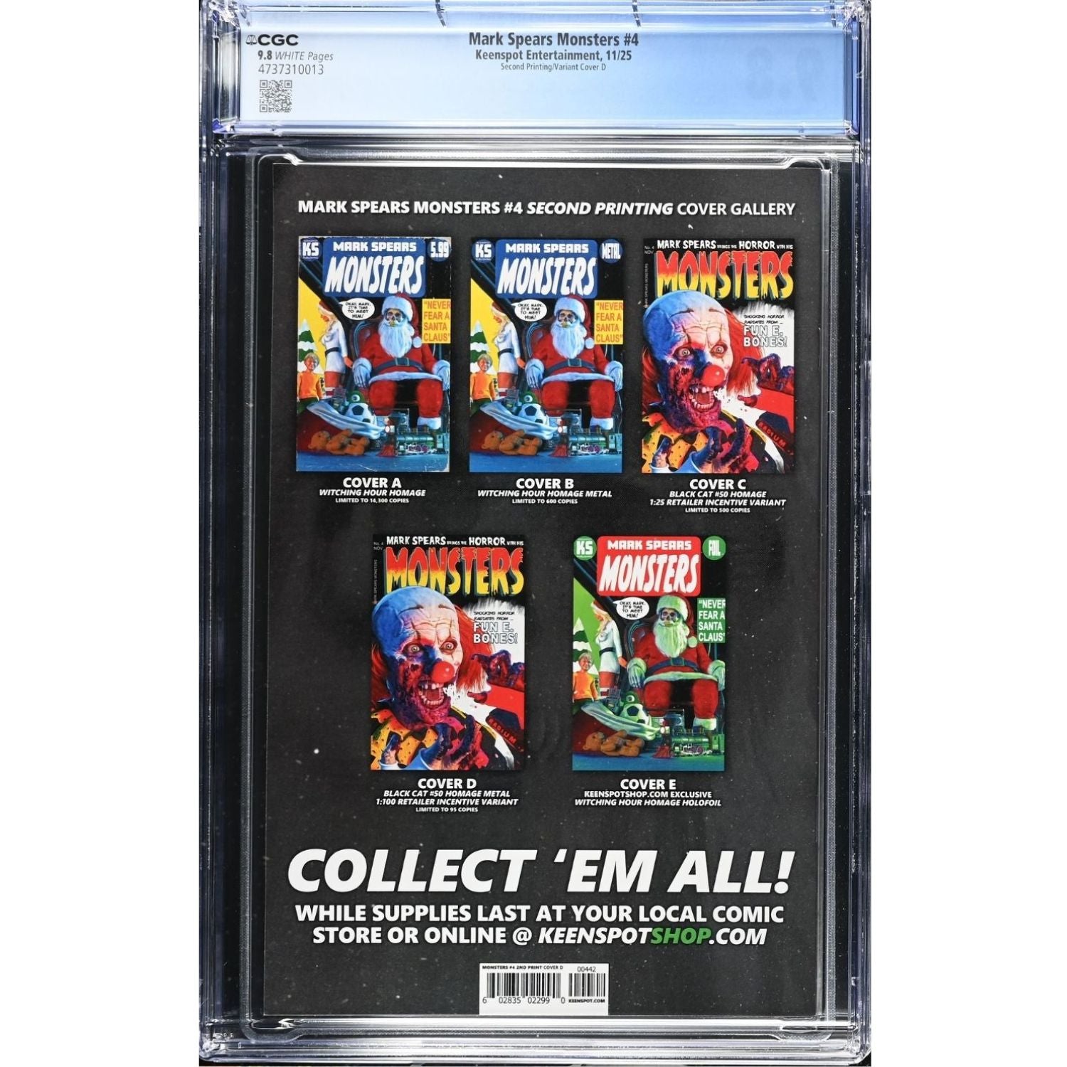 Mark Spears Monsters: #4 [Mark Spears 2nd Printing CGC 9.8 Metal CVR L - 1:100] 2025