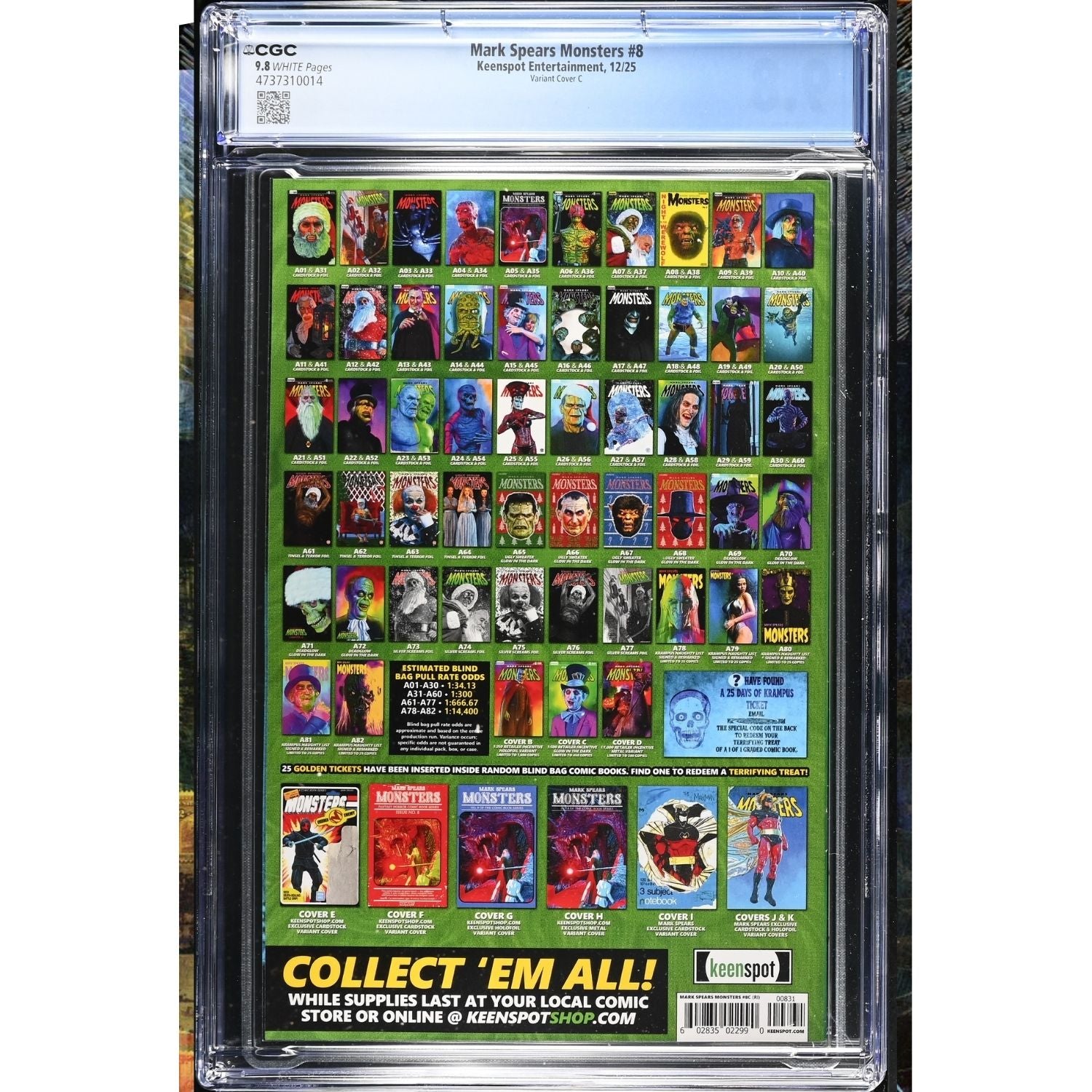 Mark Spears Monsters: #8 [Mark Spears CGC 9.8 CVR C - 1:500] 2025 Comics Keenspot