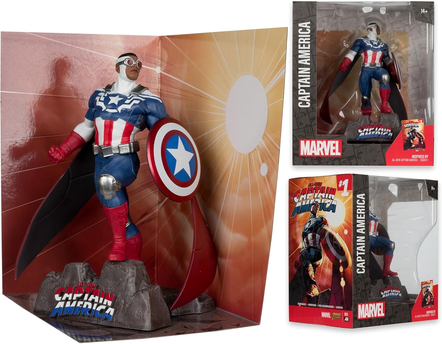 Marvel Collection WV1: All-New Captain America #1 Scene Captain America Figure - 1:10 Scale Toys & Games McFarlane Toys