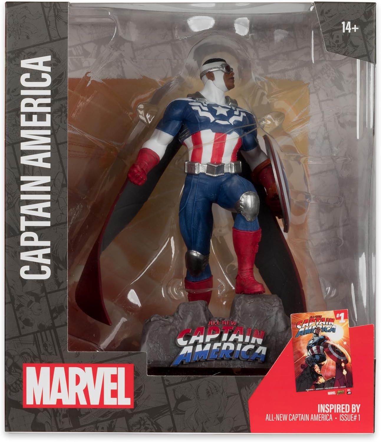 Marvel Collection WV1: All-New Captain America #1 Scene Captain America Figure - 1:10 Scale Toys & Games McFarlane Toys