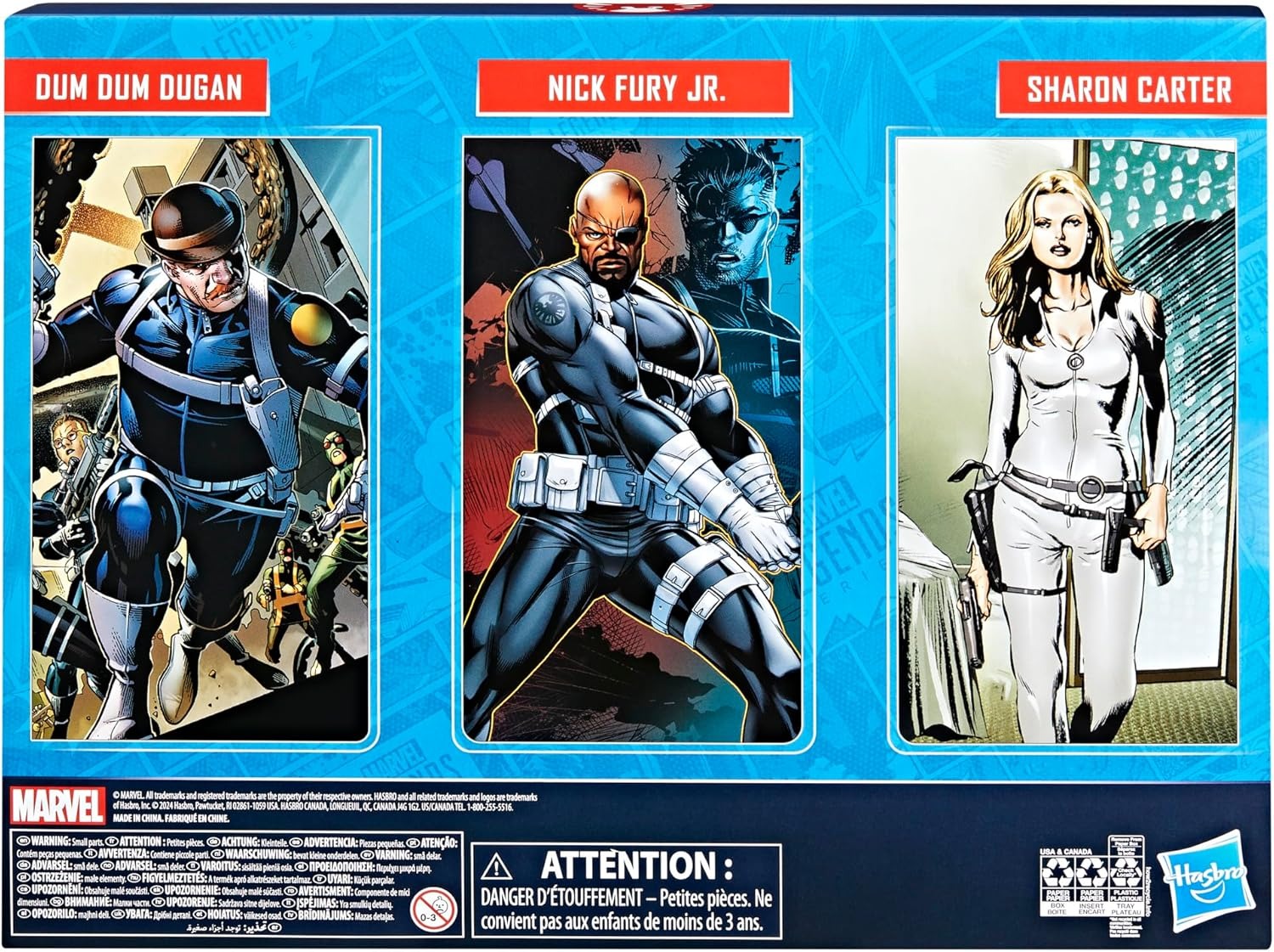 Marvel Legends Series: Captain America S.H.I.E.L.D Collection - Dum Dum Dugan , Nick Fury Jr., Sharon Carter Toys & Games Hasbro