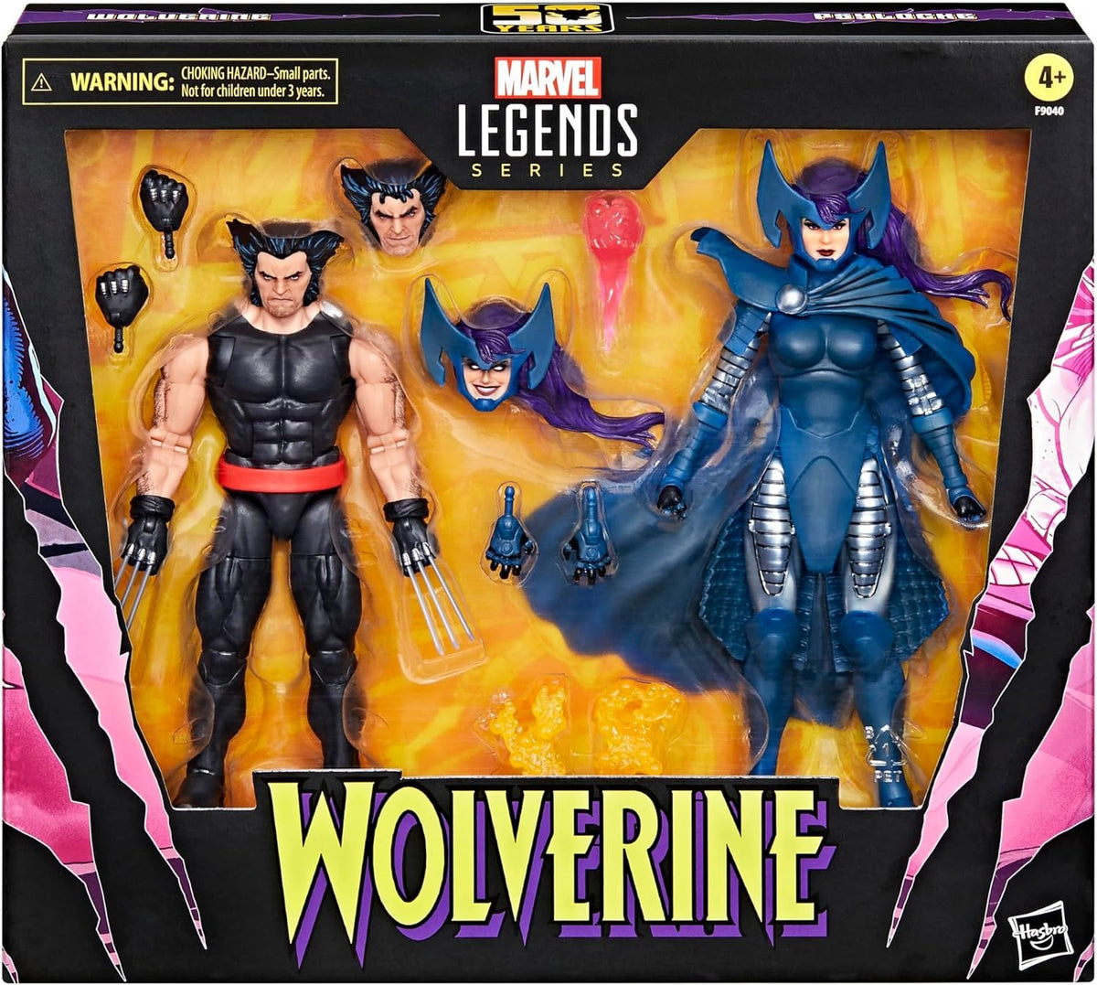 Marvel Legends Series 50th Anniversary: Wolverine and Psylocke - 2-Pack Toys & Games Hasbro