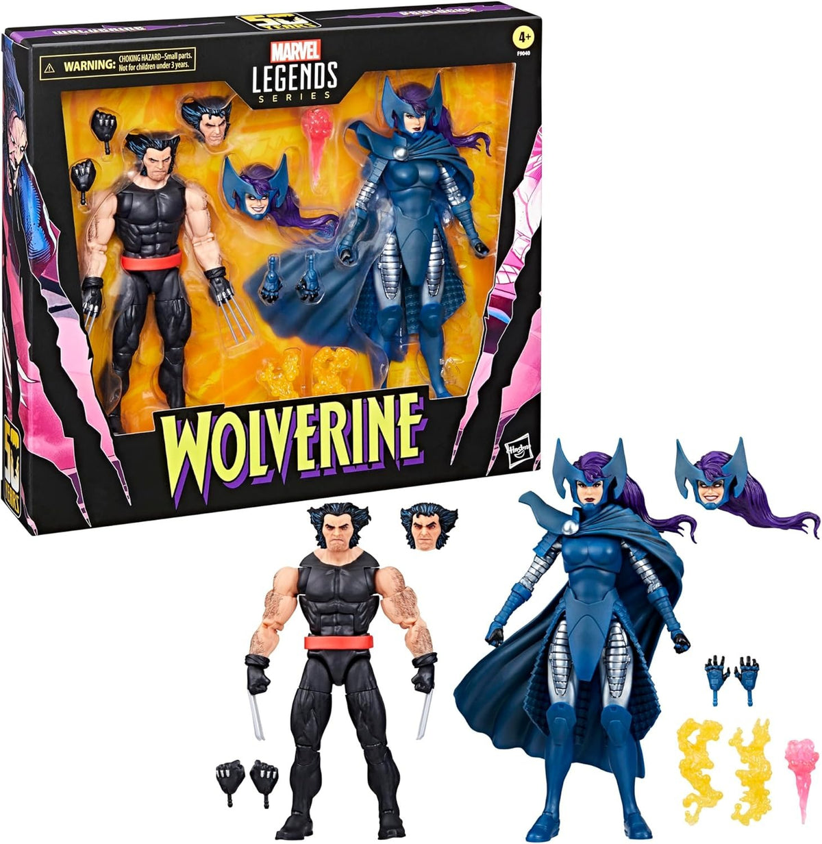 Marvel Legends Series 50th Anniversary: Wolverine and Psylocke - 2-Pack Toys & Games Hasbro