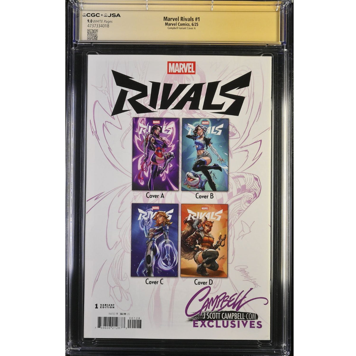 Marvel Rivals: #1 [J Scott Campbell CGC 9.0 JSA Signed CVR A] 2025 Comics Marvel Comics