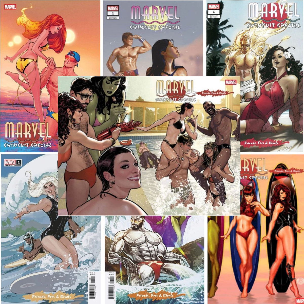 Marvel Swimsuit Friends Foes And Rivals Set: 7 Books [Various CVR A-G] 2025 Comics Marvel