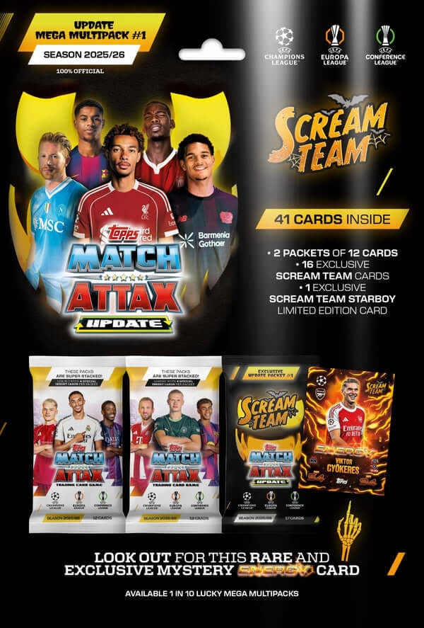 Topps: 2025-26 Match Attax - Multipack Scream Team Update Pack Sports Cards Topps