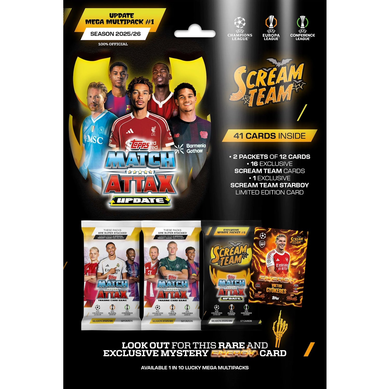 Topps: 2025-26 Match Attax - Multipack Scream Team Update Pack Sports Cards Topps