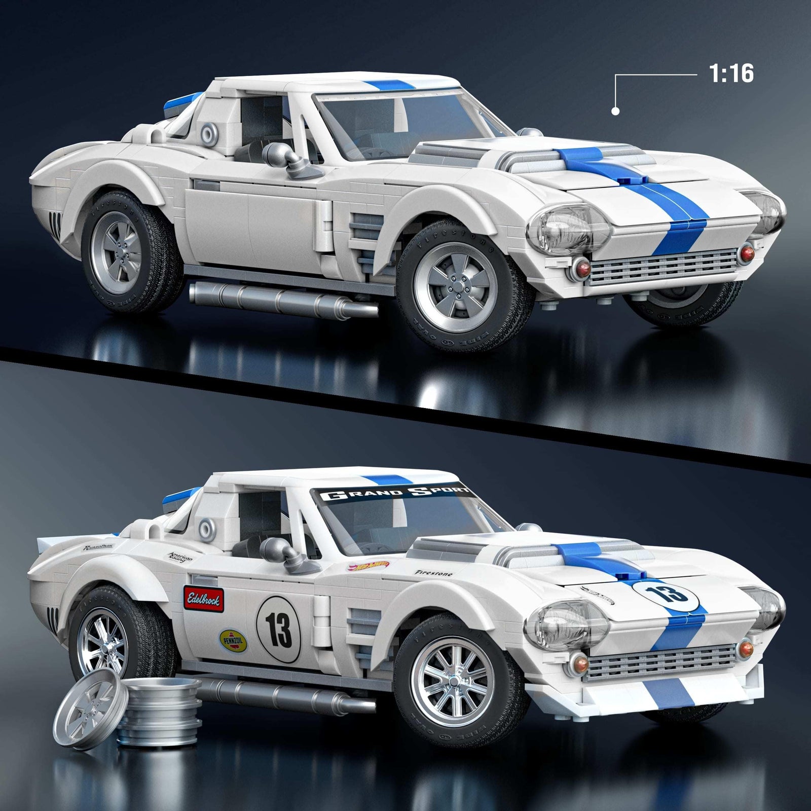 Mattel Brick Shop Hot Wheels: Elite Series Corvette Grand Sport 918 Pieces Toys & Games Mattel