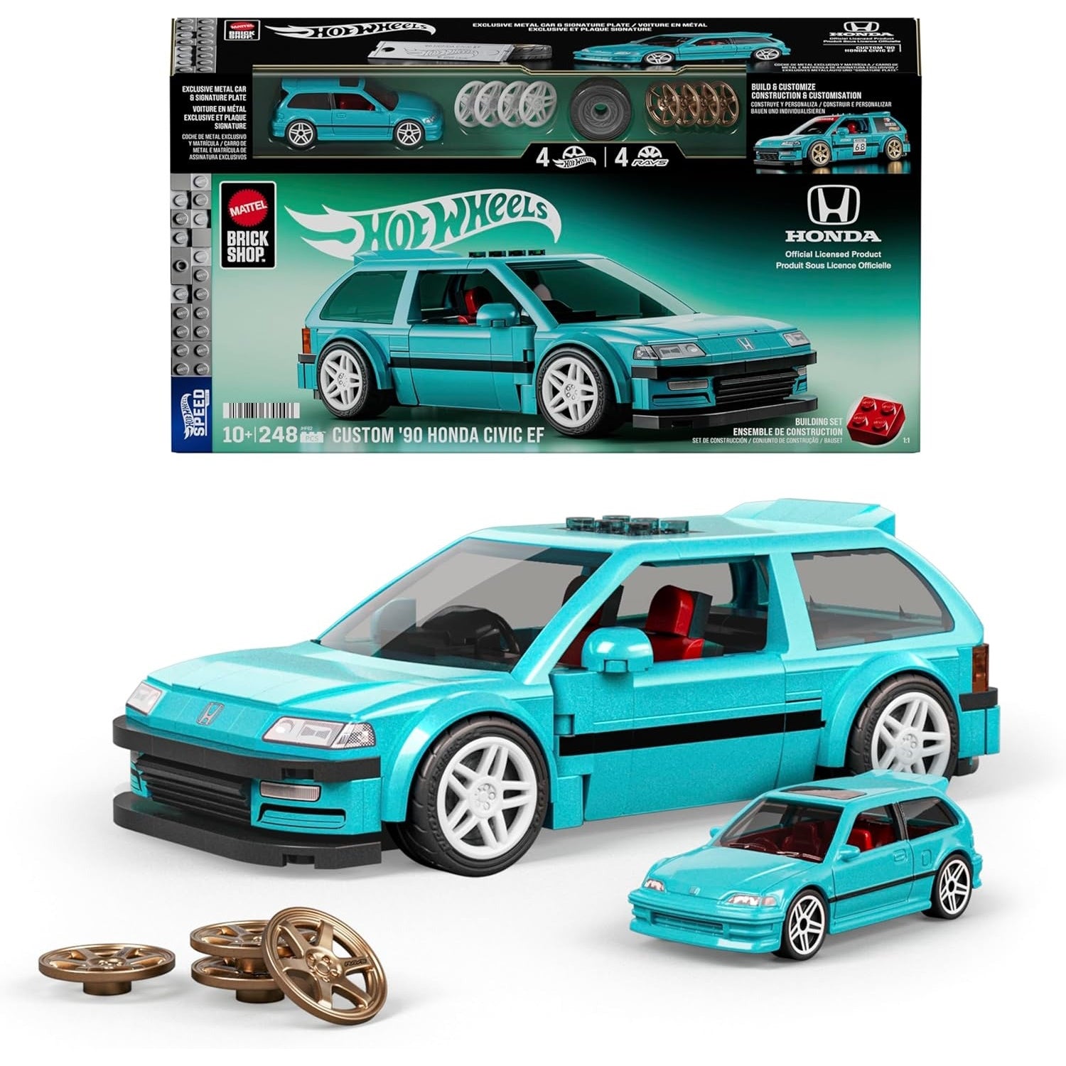 Mattel Brick Shop: Hot Wheels Speed Series Building Set - Custom '90 Honda Civic EF Toys & Games Mattel