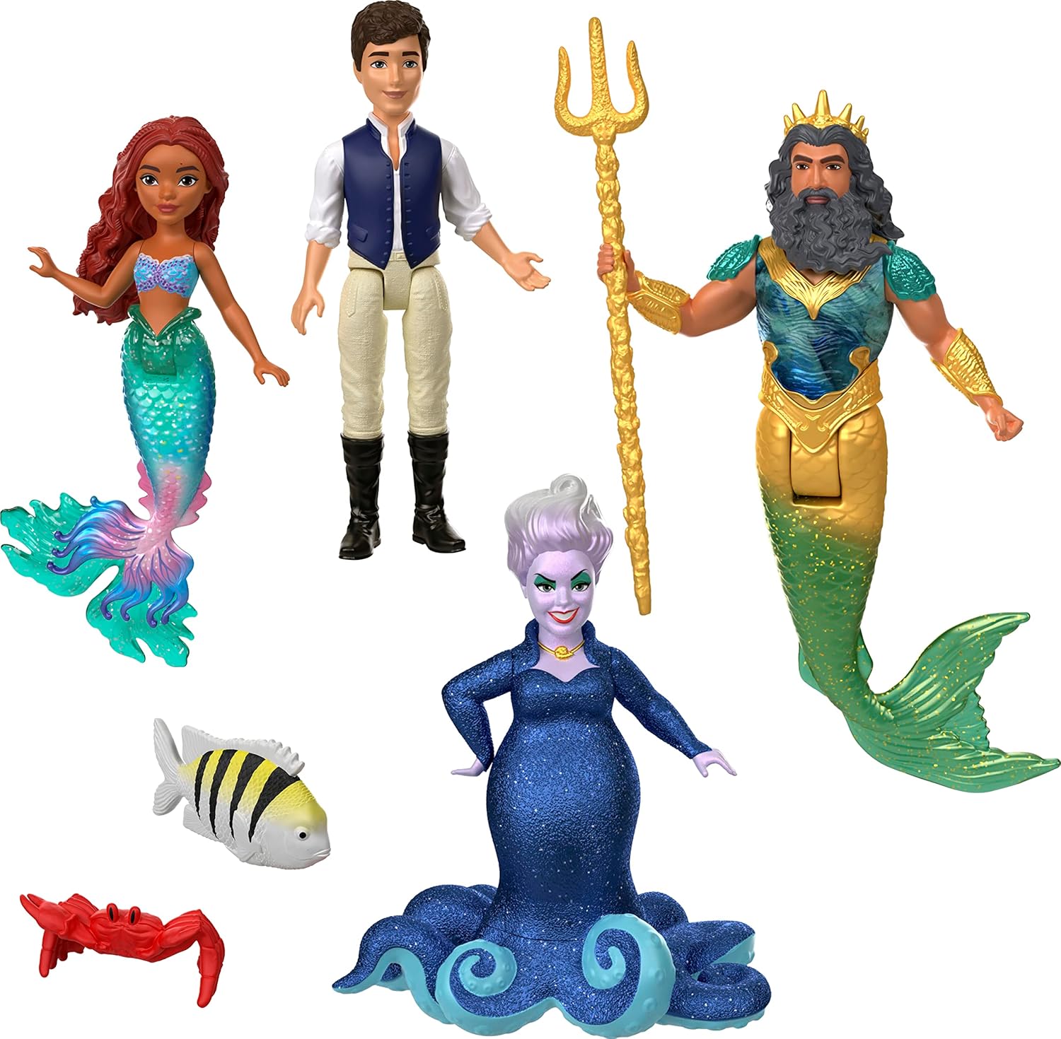 Mattel Disney the Little Mermaid Ariel's Adventures Story Set with 4 Small Dolls Toys & Games Mattel