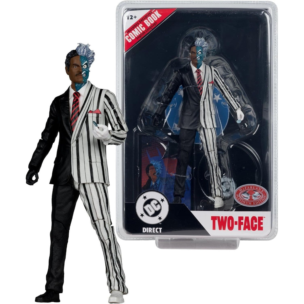 McFarlane Toys: DC Direct Batman 89 - Two-Face 7" Figure Red Platinum Edition Toys & Games McFarlane Toys