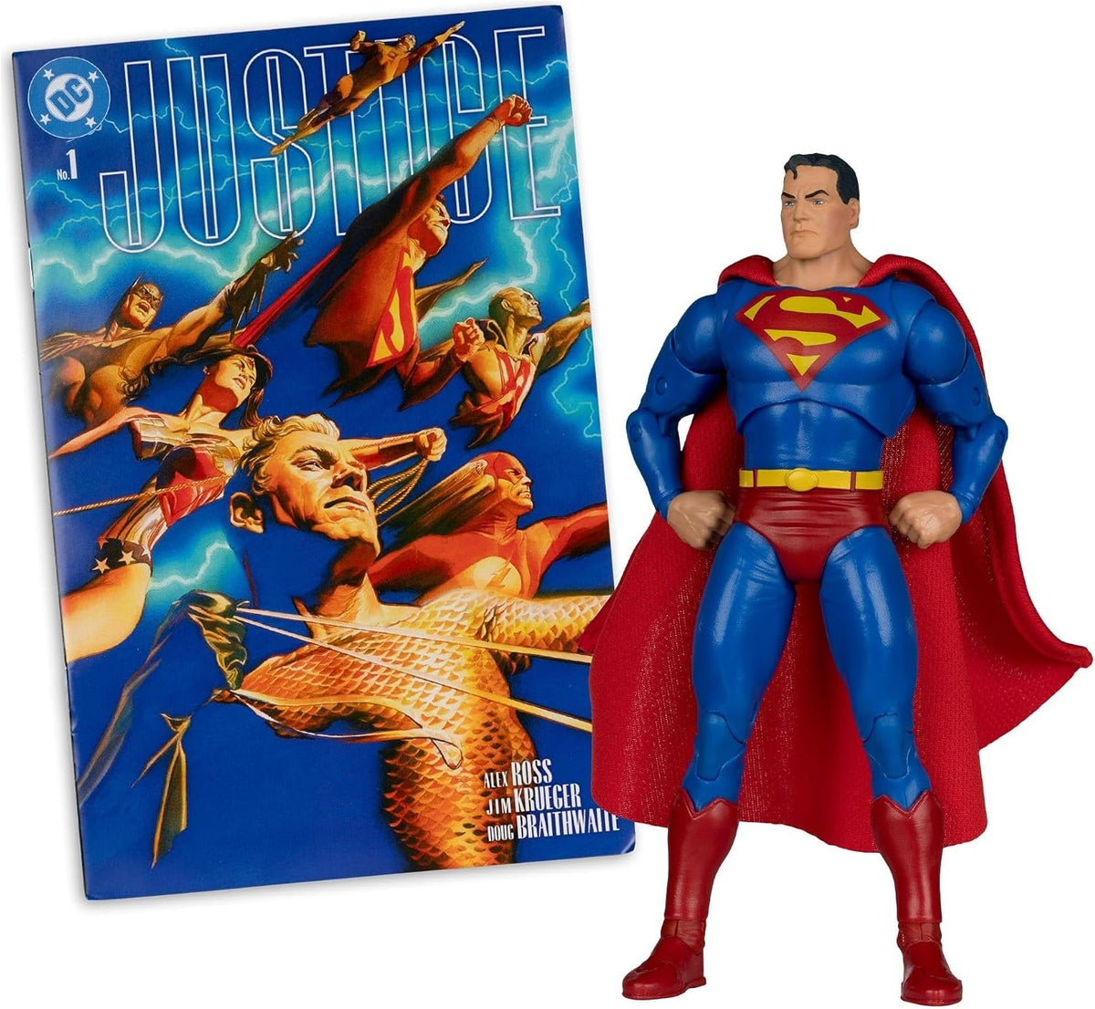 McFarlane Toys: DC Direct Superman - Justice 7" Figure Red Platinum Edition Toys & Games McFarlane Toys