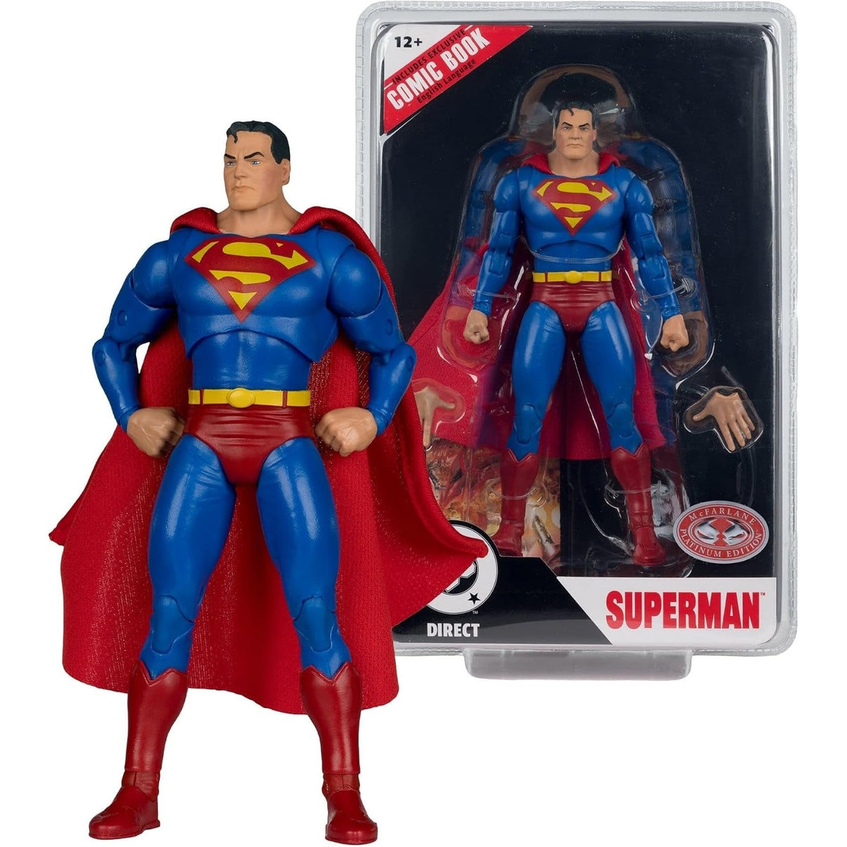 McFarlane Toys: DC Direct Superman - Justice 7" Figure Red Platinum Edition Toys & Games McFarlane Toys