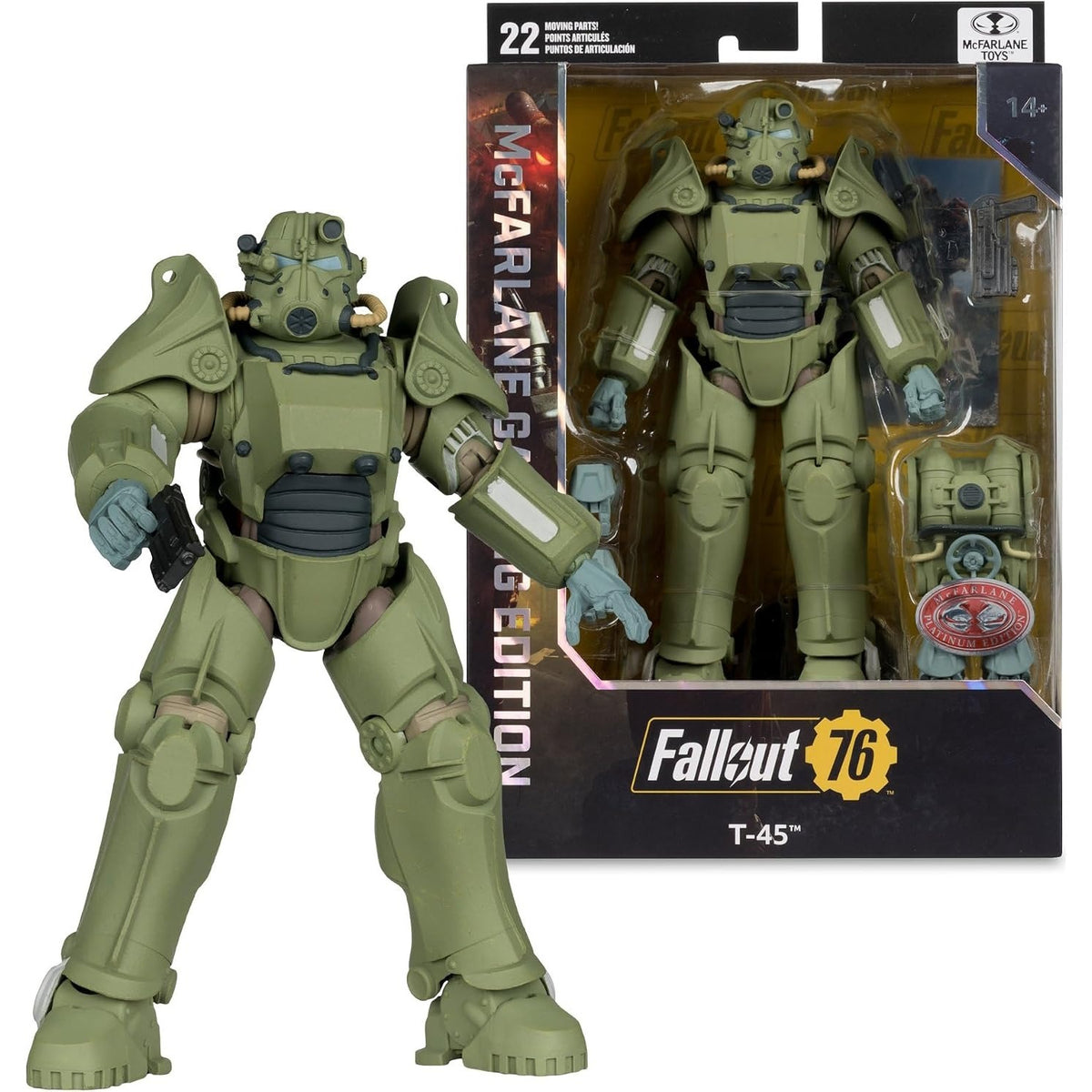 McFarlane Toys: Fallout 76 - T-45 Military Armor 7" Figure Red Platinum Series Toys & Games McFarlane Toys