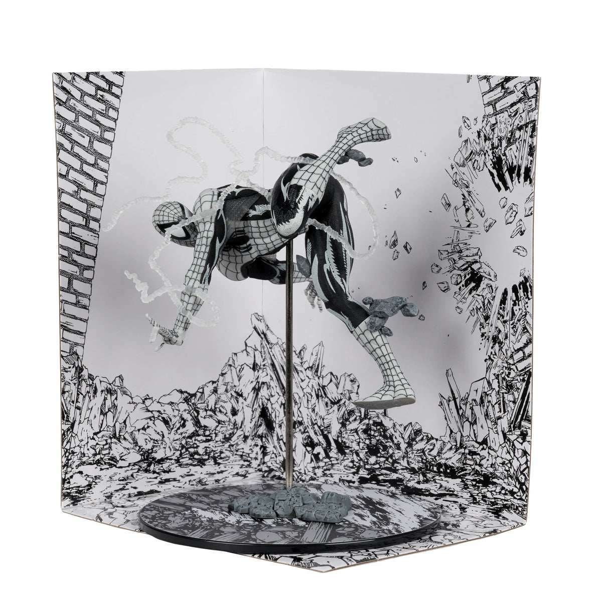 McFarlane Toys: Marvel - Black and White Spider-Man 1:10th Scale Figure - Issue #318 Gold Series Collection Toys & Games McFarlane Toys