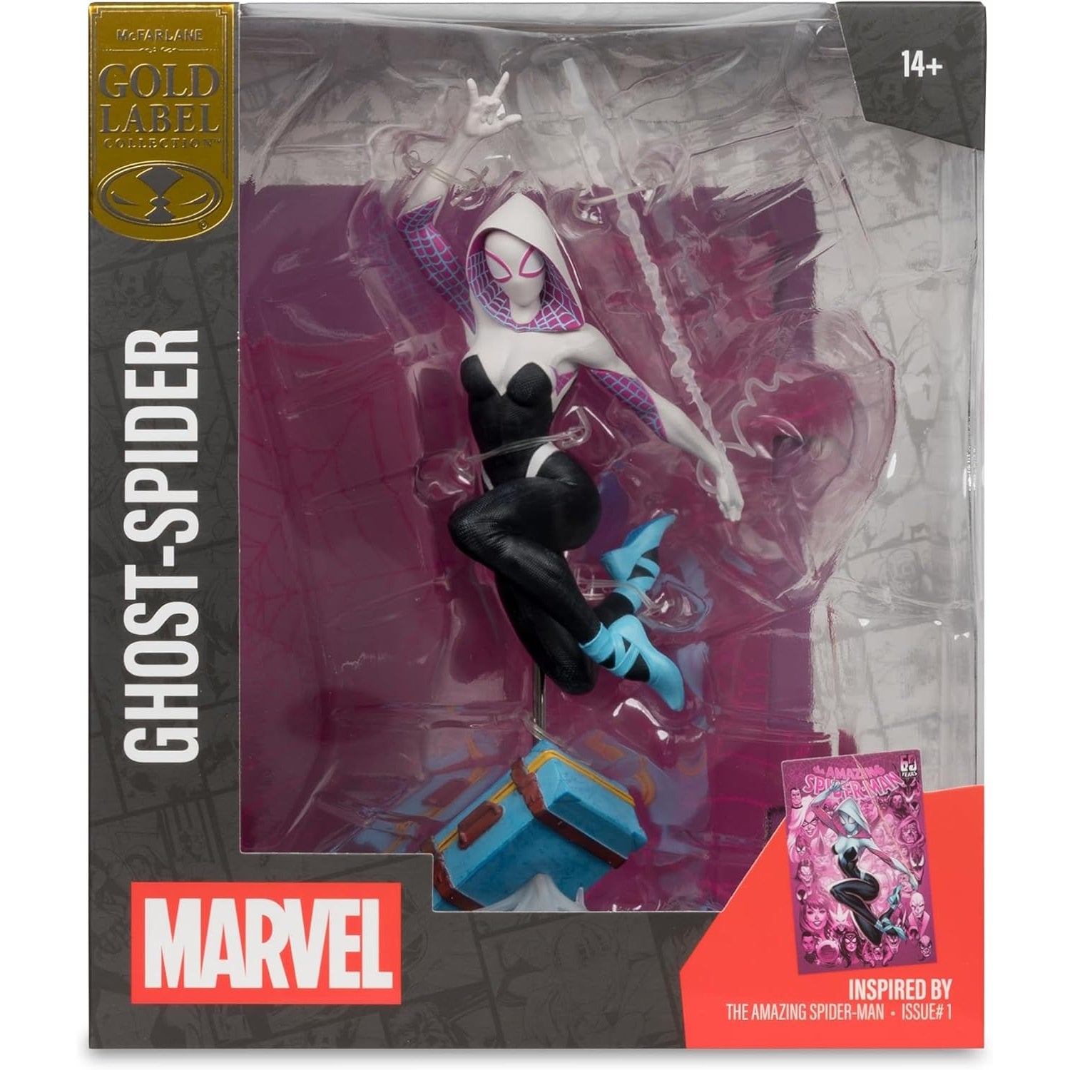 McFarlane Toys: Marvel Collection - Ghost-Spider - The Amazing Spider-Man #1 - 1:10th Scale Figure Gold Label Collection Toys & Games McFarlane Toys