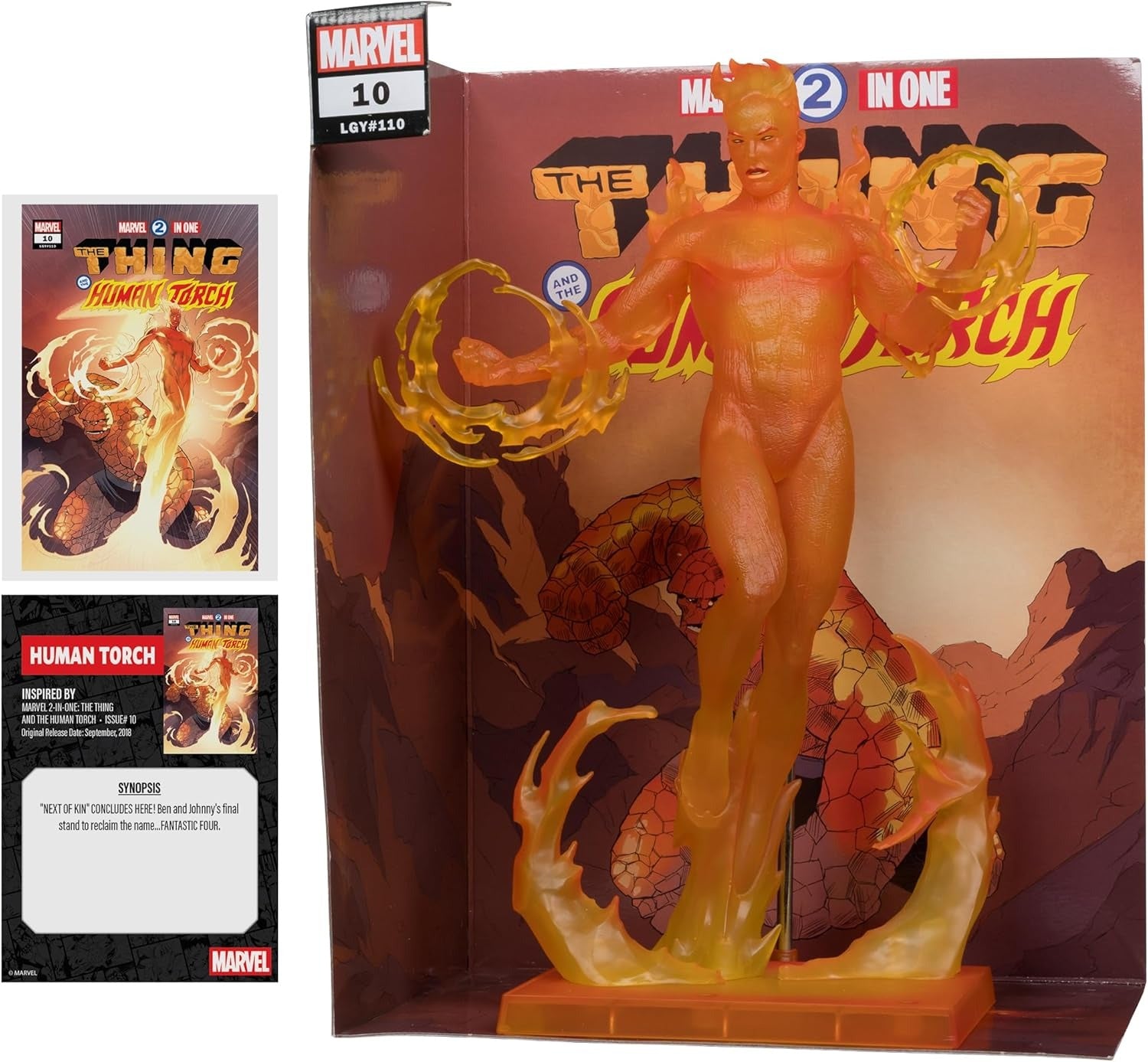McFarlane Toys: Human Torch 1:6th Scale Collectible with Scene (Marvel 2-in-One #10) Toys & Games McFarlane Toys
