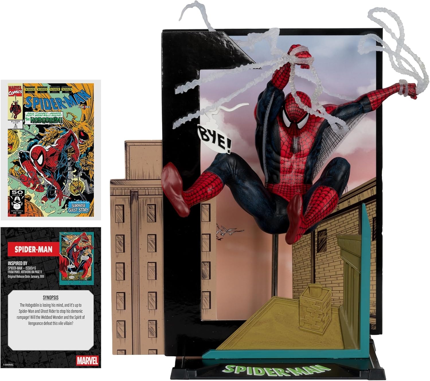 McFarlane Toys: Marvel Collection - Spider-Man 1:10 Scale - Spider-Man Issue #6 Toys & Games McFarlane Toys