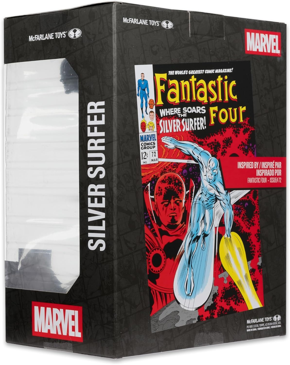 Marvel Silver Surfer: 1:6th Scale Collectible - w/ Comic Book Fantastic Four #72 Toys & Games McFarlane Toys