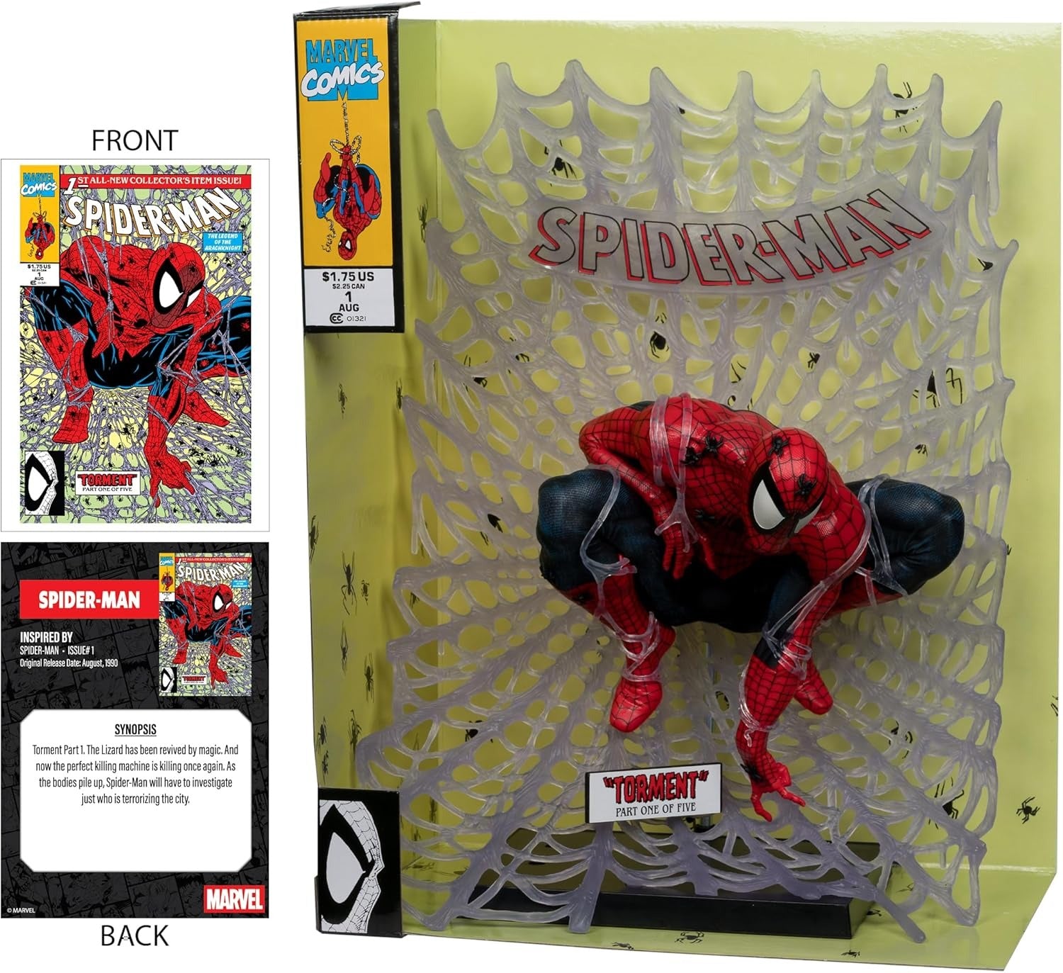Marvel Spider-Man: 1:6th Scale Collectible - w/ Comic Book Spider-Man #1 Toys & Games McFarlane Toys