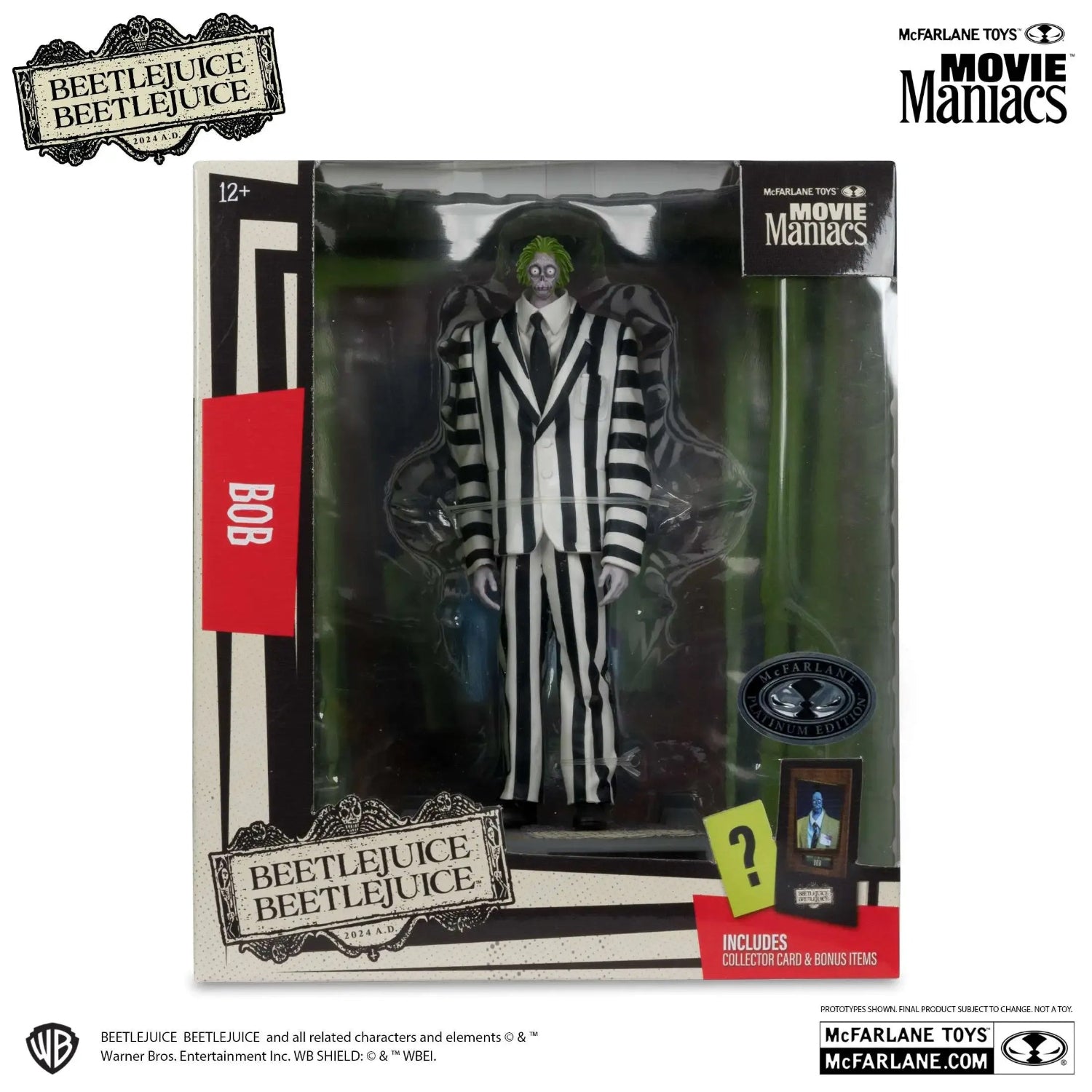 McFarlane Toys Movie Maniacs: Bob the Shrinker Beetlejuice Beetlejuice - 6" Posed Figure - Platinum Edition Toys & Games McFarlane Toys