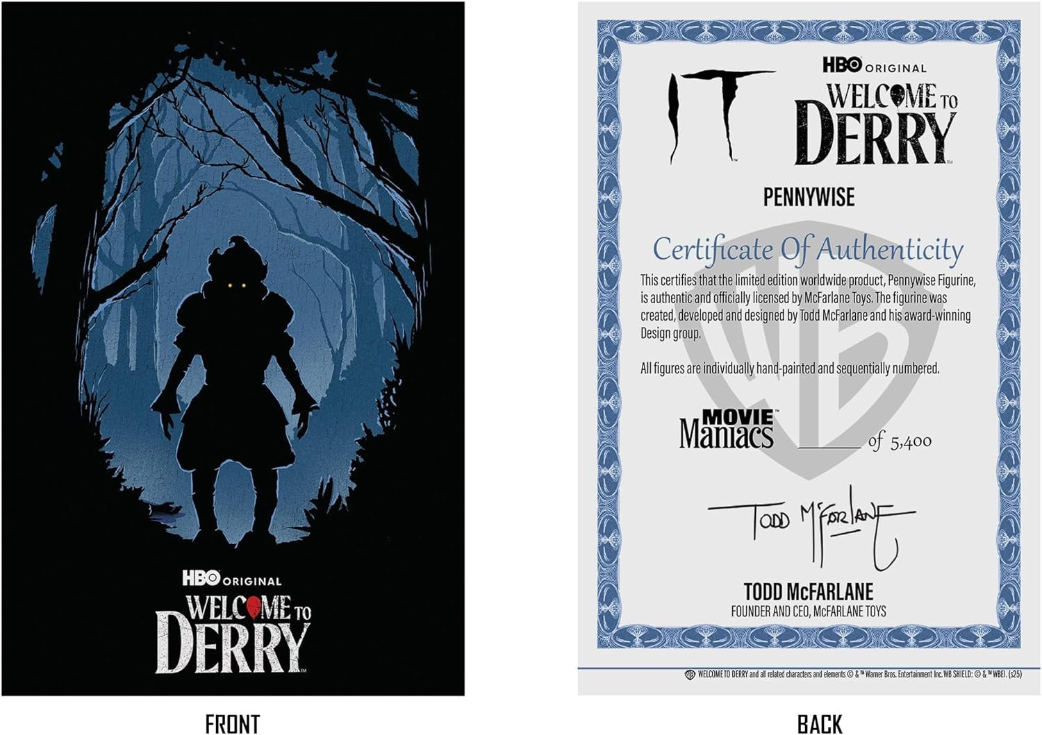 Movie Maniacs Welcome to Derry: IT Pennywise Figure Flashback - Gold Label Collection Toys & Games McFarlane Toys