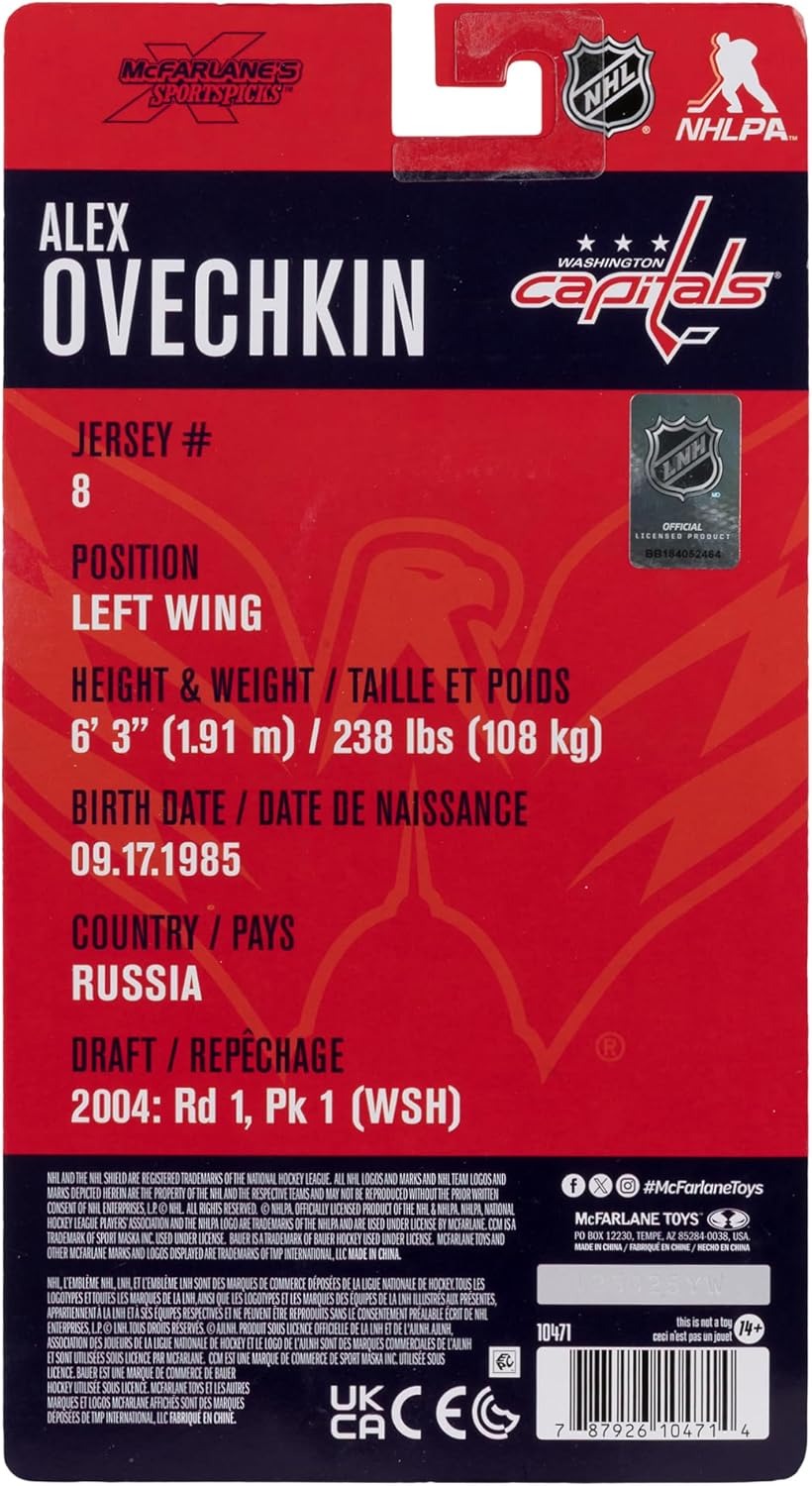 McFarlane Toys: NHL Players - Alex Ovechkin #8 - Washinngton Capitals 6" Figure Toys & Games McFarlane Toys