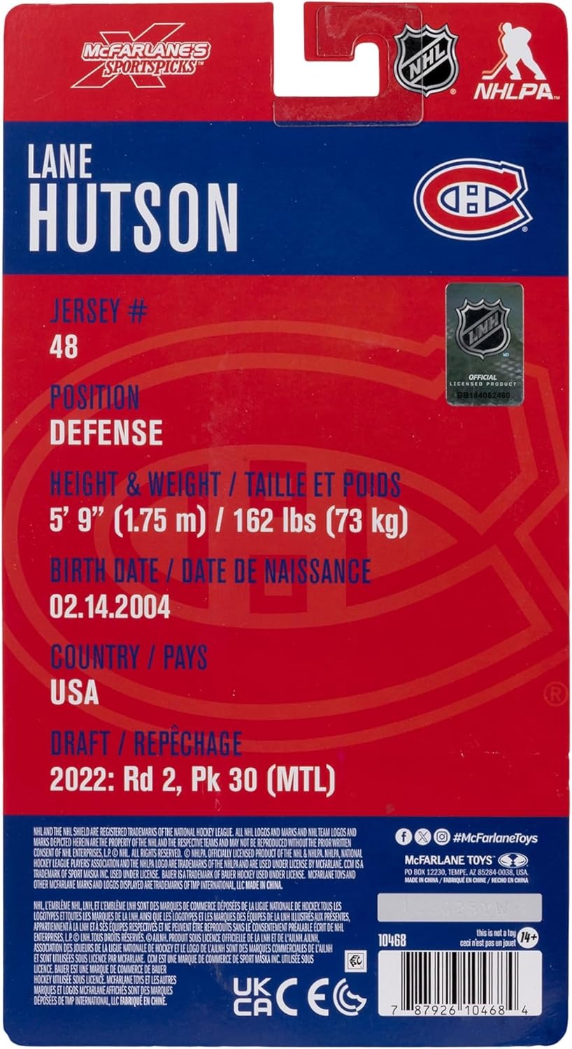 McFarlane Toys: NHL Players - Lane Hutson - Montreal Canadiens 6" Figure Toys & Games McFarlane Toys