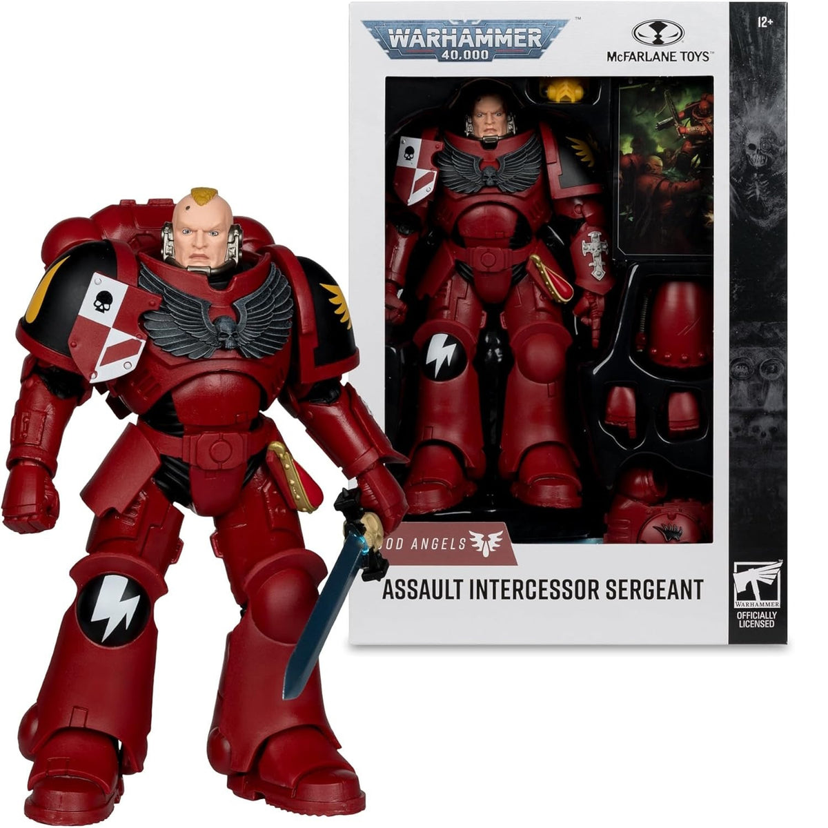 McFarlane Toys: Warhammer 40K - Blood Angels Assault Intercessor Sergeant Toys & Games McFarlane Toys