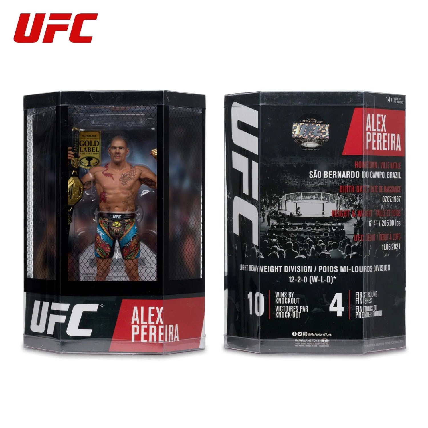 McFarlane Toys: UFC Gold Label Alex Pereira - 7" Posed Figure Toys & Games McFarlane Toys