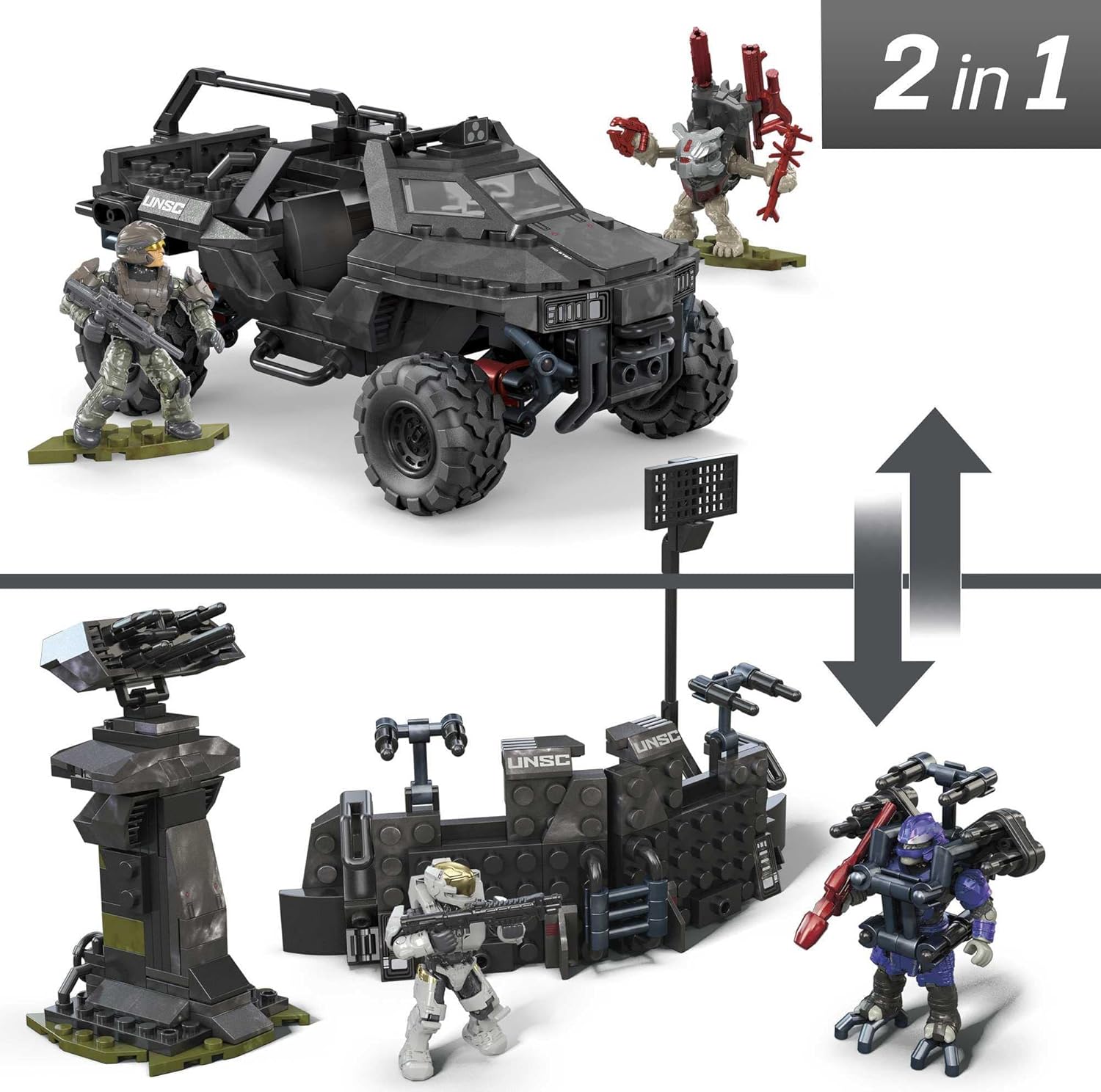 MEGA Halo: UNSC Razorback Blitz - 303 Piece Building Set Toys & Games MEGA