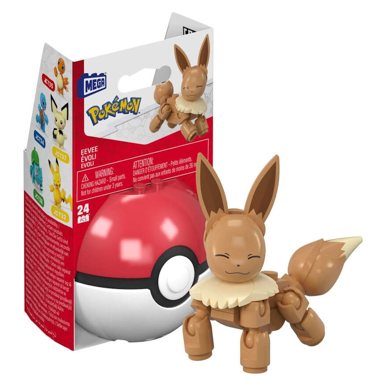 MEGA Pokemon: Eevee Pokeball - 24 Piece Building Set Toys & Games MEGA